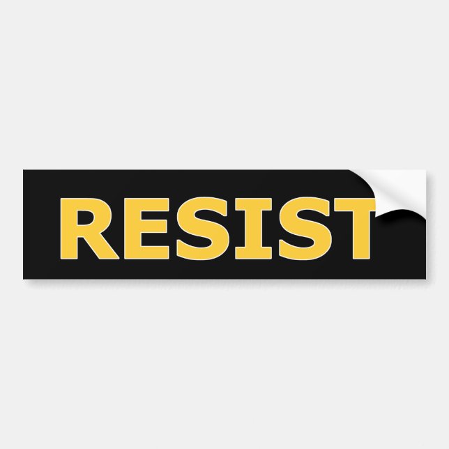 RESIST - Yellow on Black Bumper Sticker (Front)