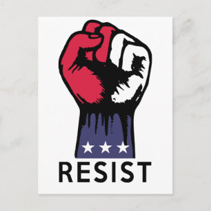 Resistance Fist Fight Political Corruption Postcard