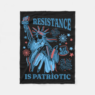 Resistance Is Patriotic - Statue Of Liberty 4th Of Fleece Blanket