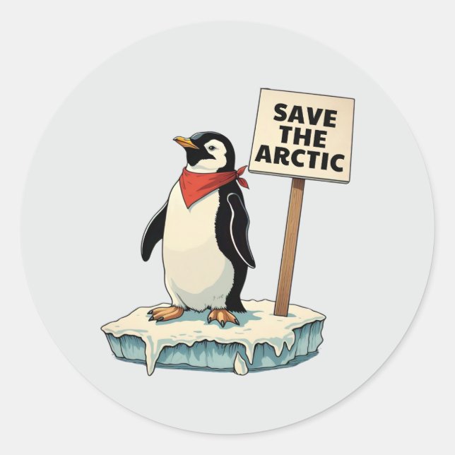 Resistance: The Penguin Fights Back Against Tariff Classic Round Sticker (Front)
