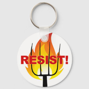 Resistance Torch and Pitchfork Key Ring