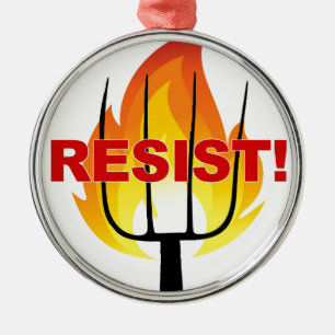 Resistance Torch and Pitchfork Metal Tree Decoration