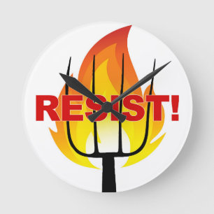 Resistance Torch and Pitchfork Round Clock