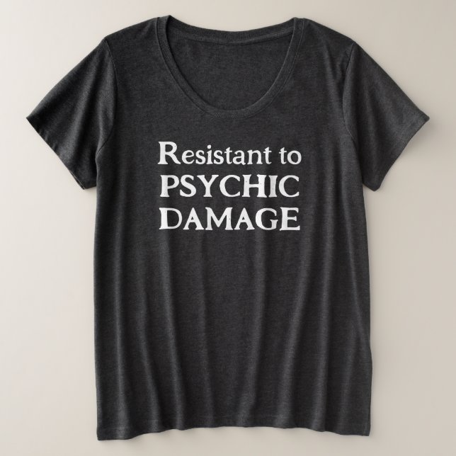 Resistant to Psychic Damage Women's Plus T-Shirt Plus Size T-Shirt (Design Front)
