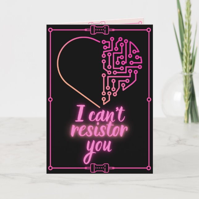 Resistor Funny Science Valentine Card (Front)