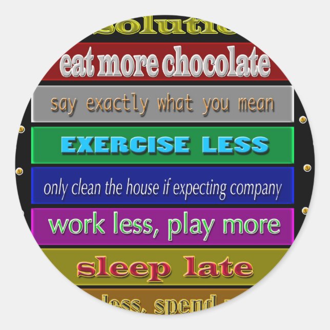 resolutions 2009 classic round sticker (Front)