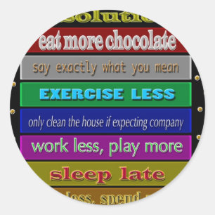 resolutions 2009 classic round sticker