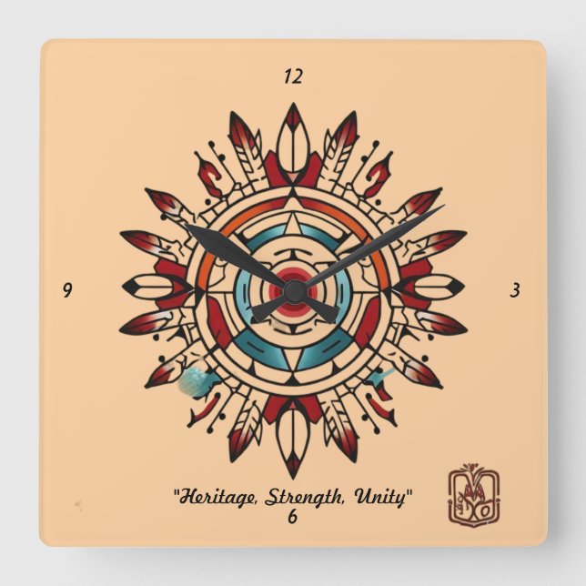 "Resonance of the Heart" Square Wall Clock (Front)