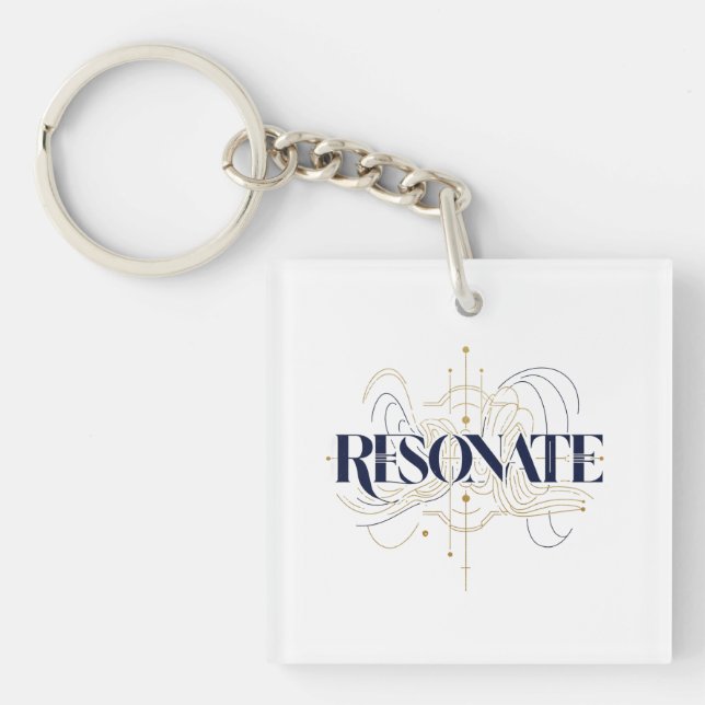 Resonate Abstract Line Art Acrylic Keychain (Front)