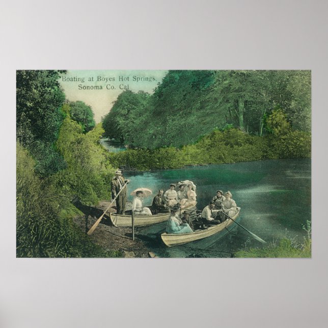Resorters Boating at the Springs Poster (Front)