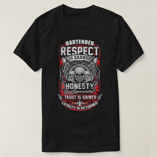 Respect Bartender Shirt (Design Front)