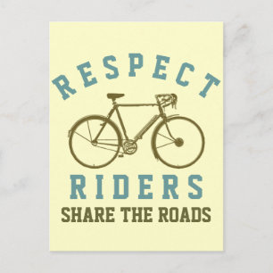 respect bike riders postcard