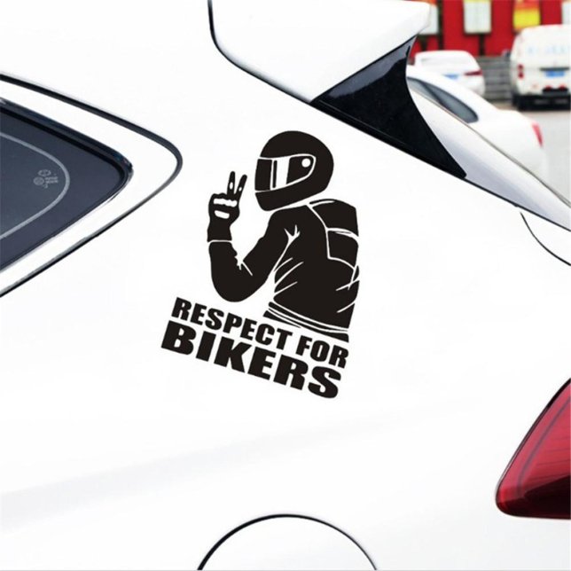 Respect Biker Motorcycle 3D Decal Sticker | Black  (Creator Uploaded)