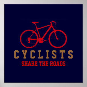 respect cyclists, pedaling poster