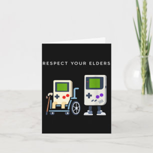 Respect elders retro gaming funny gamer controller card