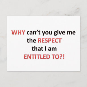 Respect Entitlement Postcard
