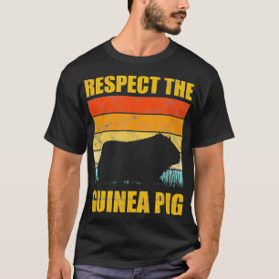 Respect Guinea Pig Vintage Sunset Retro Pet Rodent T-Shirt