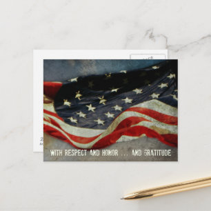 Respect, Honour and Gratitude Veterans Day Postcar Postcard