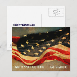 Respect, Honour and Gratitude Veterans Day Postcar Postcard