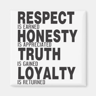 Respect Is Earned Honesty Is Appreciated Truth Is Magnet
