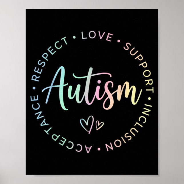 Respect Love Support Autism Awareness Month Poster (Front)