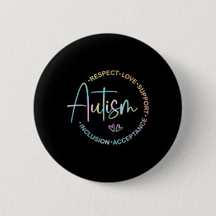 Respect Love Support Autism Awareness Month Women 6 Cm Round Badge