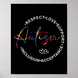 Respect Love Support Autism Awareness Month Women  Poster