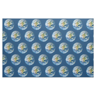 Respect Planet Earth Blue Fabric
