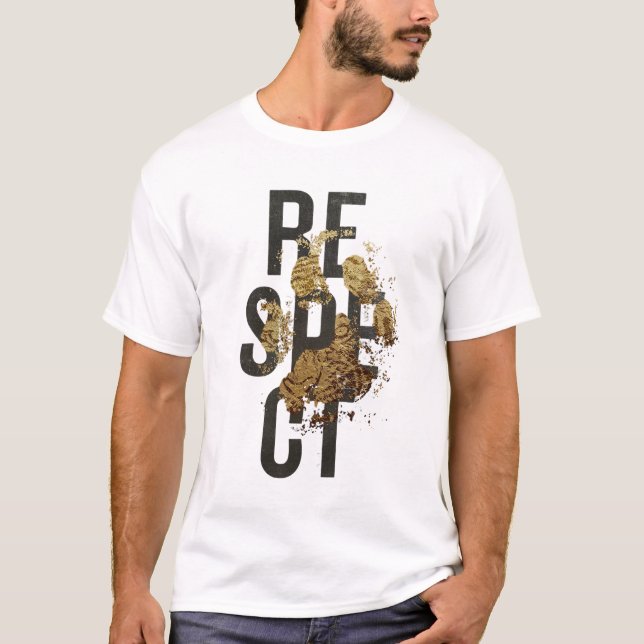Respect printed men's t-shirt white tshirt (Front)