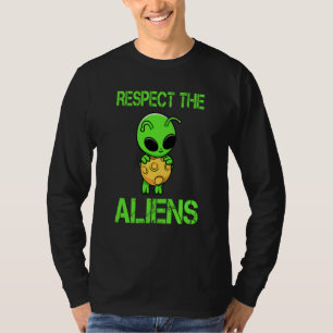 Respect The Aliens I Green Alien I Kids Alien T-Shirt