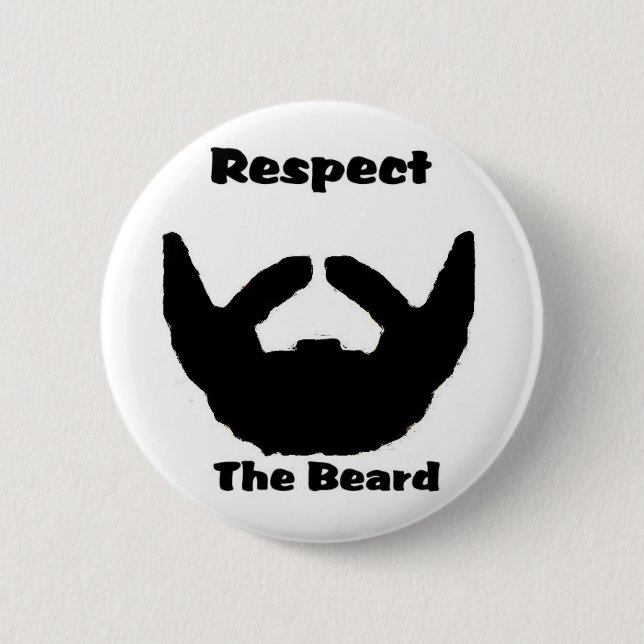 respect the beard 6 cm round badge (Front)