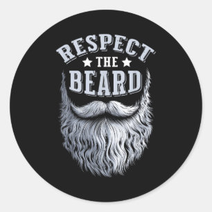 Respect The Beard Vintage Bearded Man Husband  Classic Round Sticker