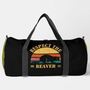 Respect The Beaver Retro Sunset Duffle Bag