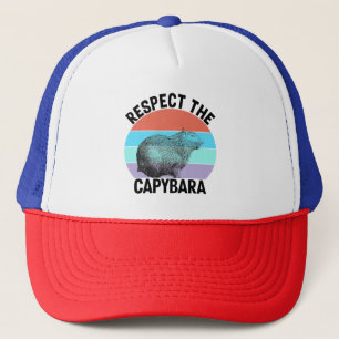 Respect The Capybara Funny Rodent Capybara Trucker Hat