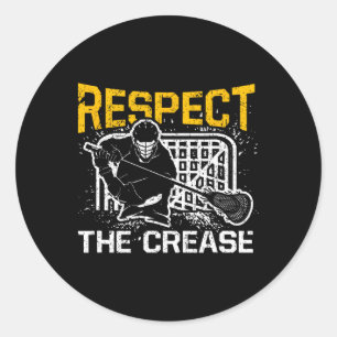 Respect The Crease Funny Lacrosse Player Goalie Classic Round Sticker