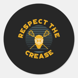 Respect The Crease Lacrosse Goalie Classic Round Sticker