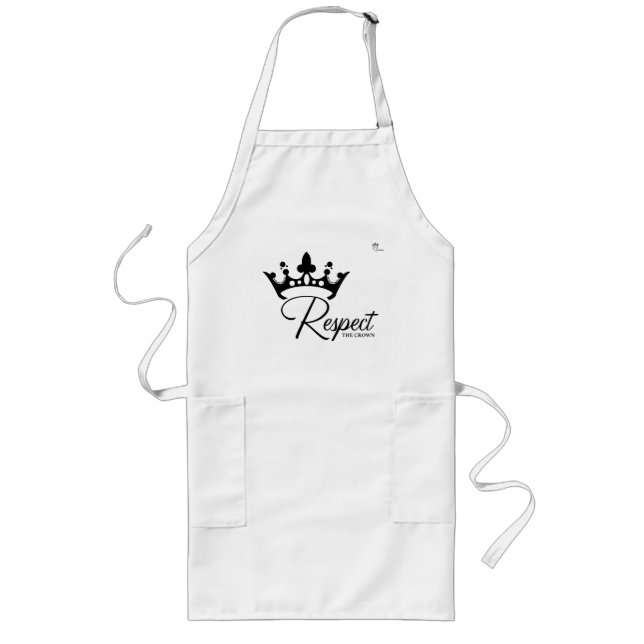 "Respect The Crown" Apron-Long Long Apron (Front)