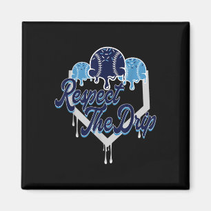 Respect The Drip Baseball Home Plate With Sprinkle Magnet