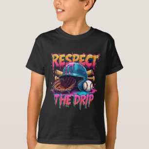 Respect The Drip Baseball Ice Cream Drip Vibes Squ T-Shirt