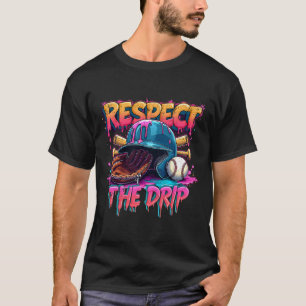 Respect The Drip Baseball Ice Cream Drip Vibes Squ T-Shirt
