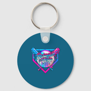 Respect The Drip Baseball Ice Cream For Kids Boys  Key Ring