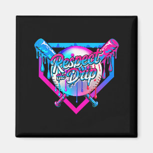 Respect The Drip Baseball Ice Cream For Kids Boys  Magnet