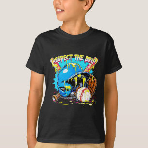 Respect The Drip Boys Baseball Bat Helmet Glove Ba T-Shirt