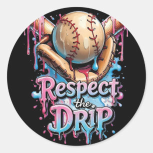 Respect The Drip Bysebyll Home Plate Ice Cream Dri Classic Round Sticker