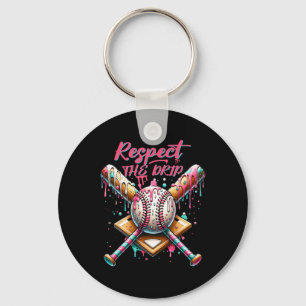 Respect The Drip Bysebyll Home Plate Ice Cream Dri Key Ring