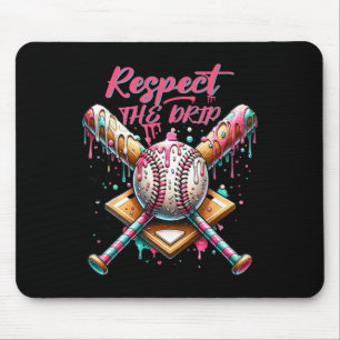 Respect The Drip Bysebyll Home Plate Ice Cream Dri Mouse Pad