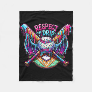 Respect The Drip Bysebyll Home Plate With Sprinkle Fleece Blanket