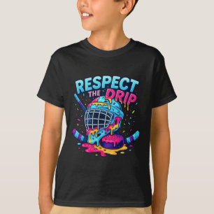Respect The Drip Ice Hockey Stick And Puck Drippin T-Shirt