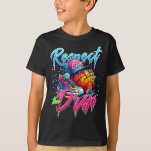 Respect The Drip Sketll Ice Cream Drip With Sprink T-Shirt