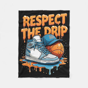 Respect The Drip Sneaker Swag Sketll Street Style  Fleece Blanket